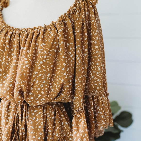 Vintage Camel Suade Minimalist Tunic Dress